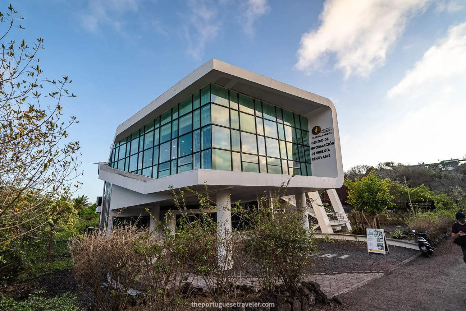 The renewable energy information centre of the Galapagos, before arriving to the Tortuga Bay entrance