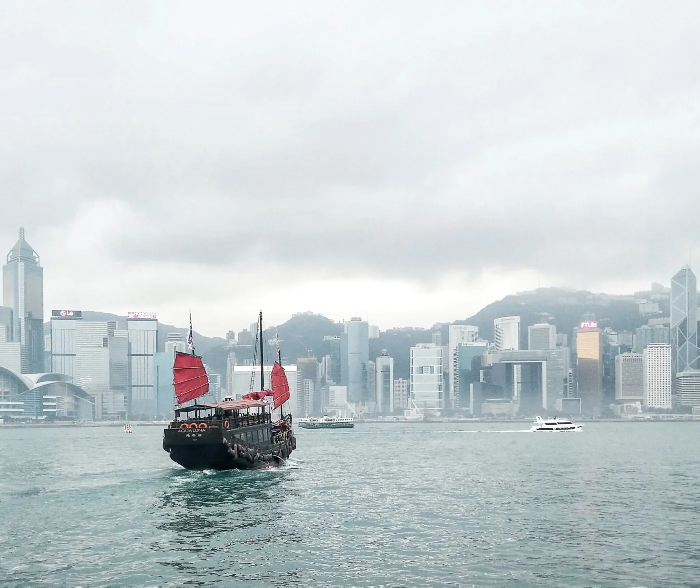 Traditional Junk boat in Hong Kong, China