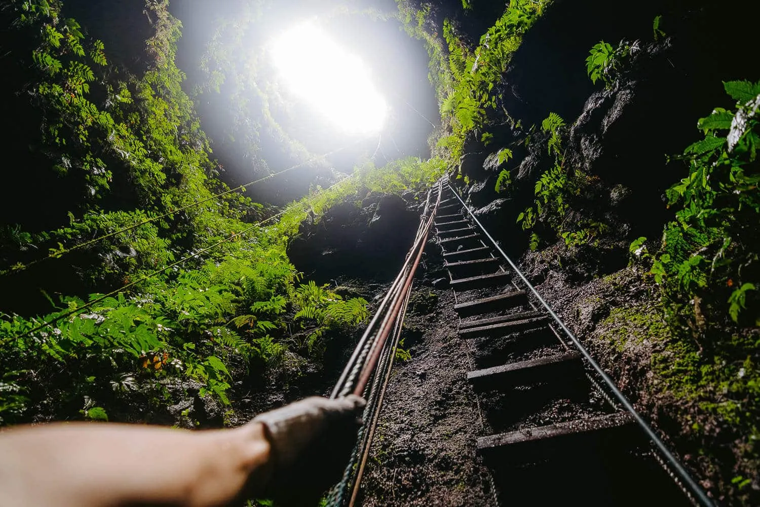 Going down Trillizos Volcano