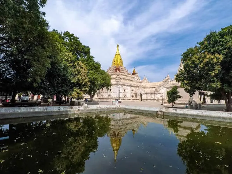 Water Reflection of Ananda Temple in Old Bagan, Myanmar