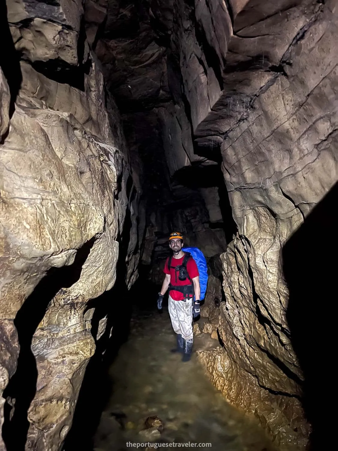 Me packed with my Adventure Atlas Pack completely oversized for this place