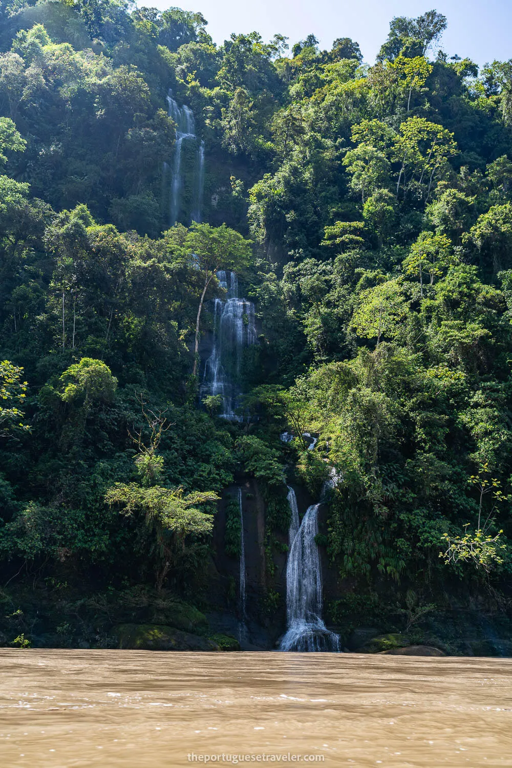 The waterfalls around the river, on the Cueva de Los Tayos expedition.