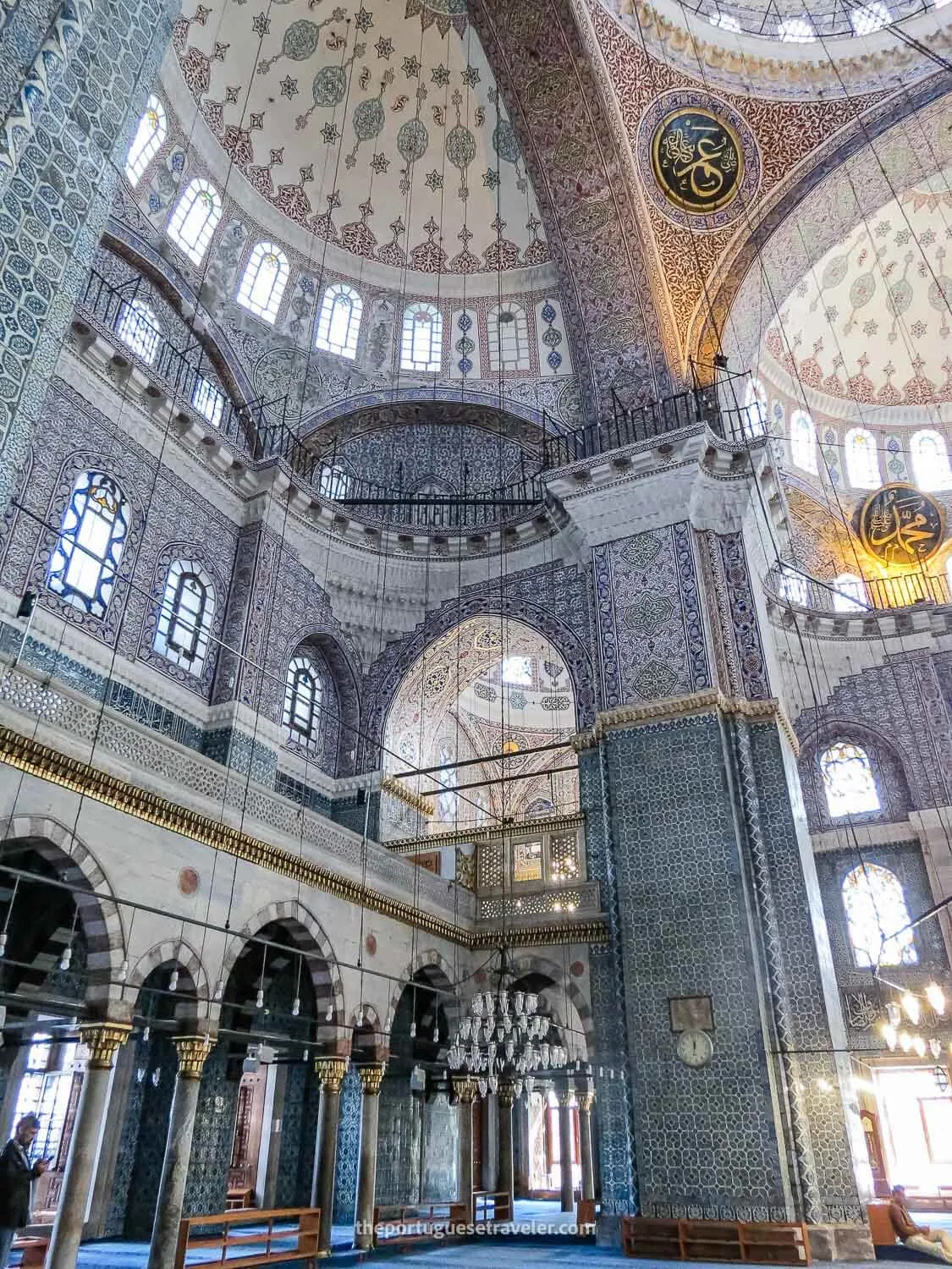 The interior of the Yeni Camii with its blue tiles