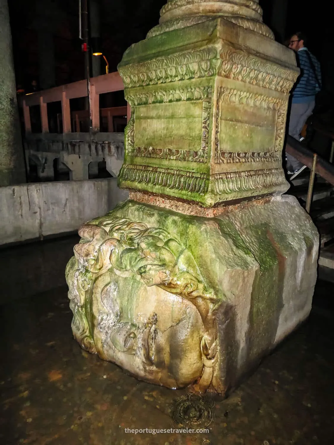 The Medusa head in the Yerebatan Sarayi Basillica Cistern