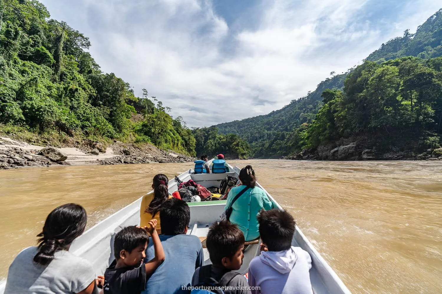 A Shuar family on our boat back to Yuquianza
